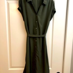 Zalora belted midi dress